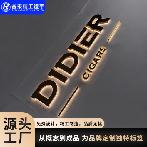 新疆镜面钛金背发光字